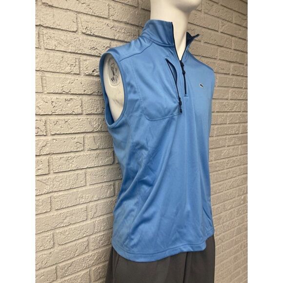Vineyard Vines Blue 1/4 Zip Front Sleeveless Pullover Size M - Picture 3 of 7